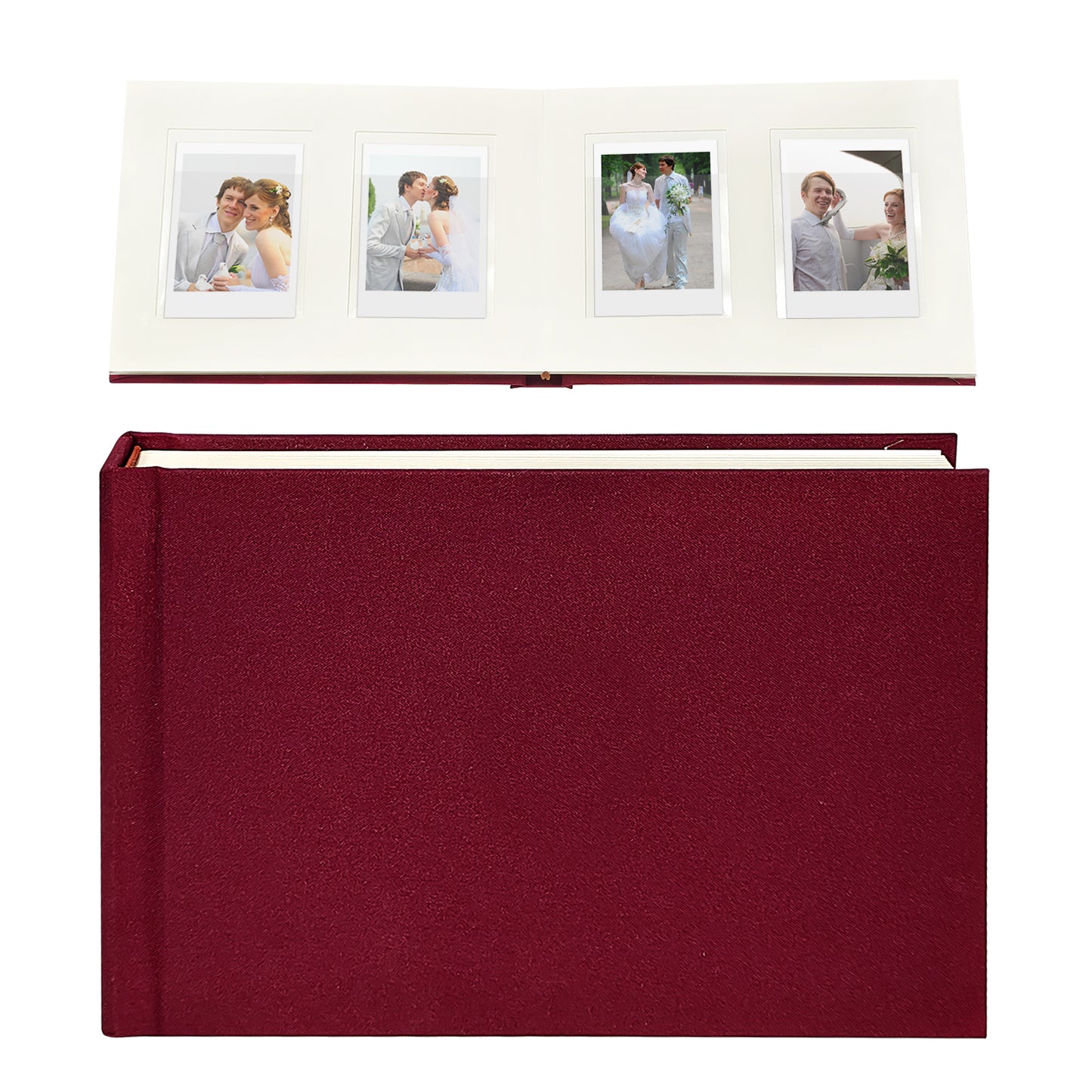 3 Inch Instax Mini Photo Album Linen Hardcover with 52 Pockets - Extra Wide Writing Space for Fujifilm,Digital Camera,HP Sprocket & KPOP Photo Cards,Premium Acid-Free Photo Book Gift(Burgundy)