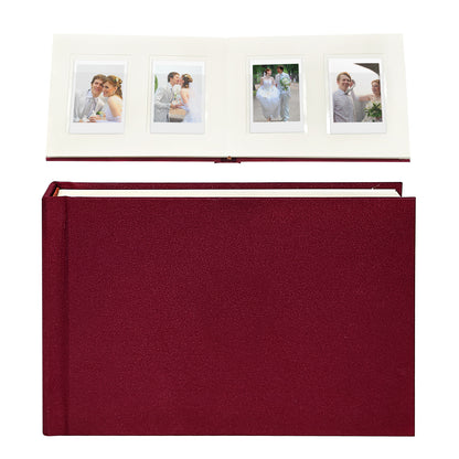 3 Inch Instax Mini Photo Album Linen Hardcover with 52 Pockets - Extra Wide Writing Space for Fujifilm,Digital Camera,HP Sprocket & KPOP Photo Cards,Premium Acid-Free Photo Book Gift(Burgundy)