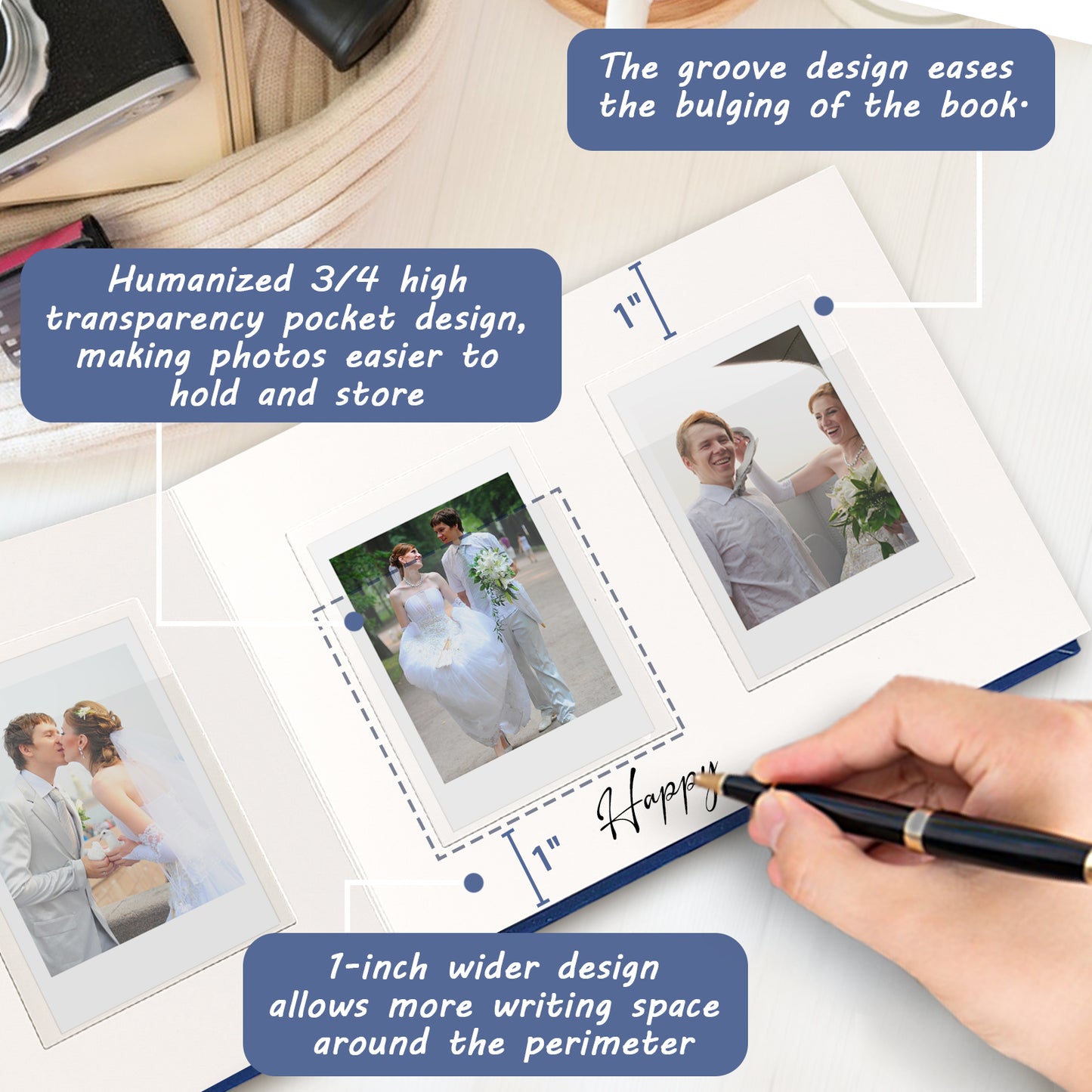 Instax Mini Photo Album Hardcover with 52 Pockets