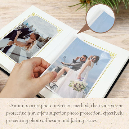KUWORD | Small Linen Photo Album 4x6 - Holds 20 Photos (Black)
