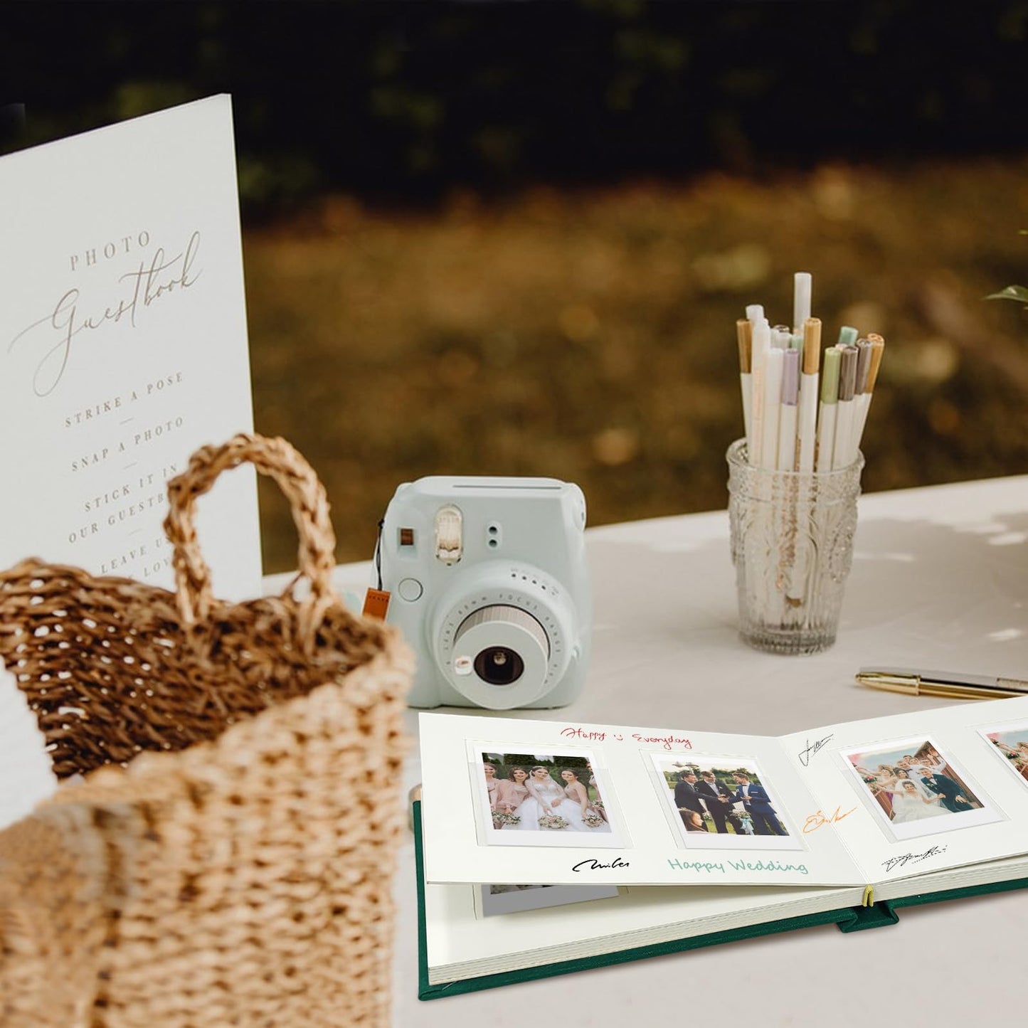 Mini álbum de fotos de tapa dura de 3 pulgadas, 52 bolsillos con espacio extra ancho para escribir para Fujifilm Instax Mini, cámara instantánea Evo Liplay, cámara digital, HP Sprocket, tarjetas fotográficas de K-pop, color oliva