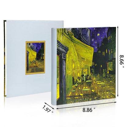 Álbum de fotos Noche estrellada de Van Gogh 4x6 con espacio para escribir 200 bolsillos, Libro de recuerdos de vida lenta para amantes del arte -Kuword
