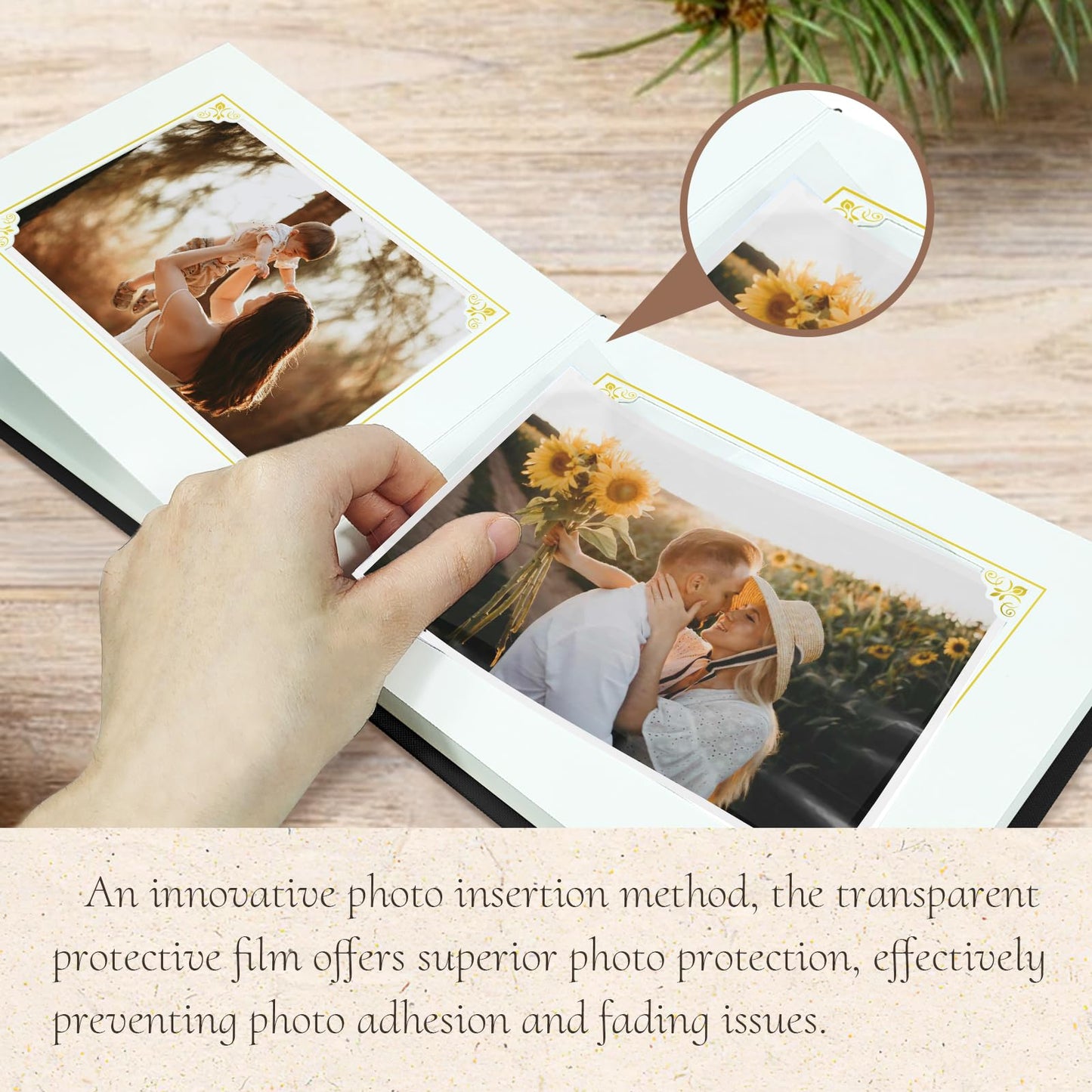 Álbum de fotos pequeño 6x4 para 20 fotos, tapa dura de lino, mini álbum de bolsillo con espacio para notas, 1 foto por página, álbum de fotos portátil para bodas, bebés, viajes, graduaciones, negro