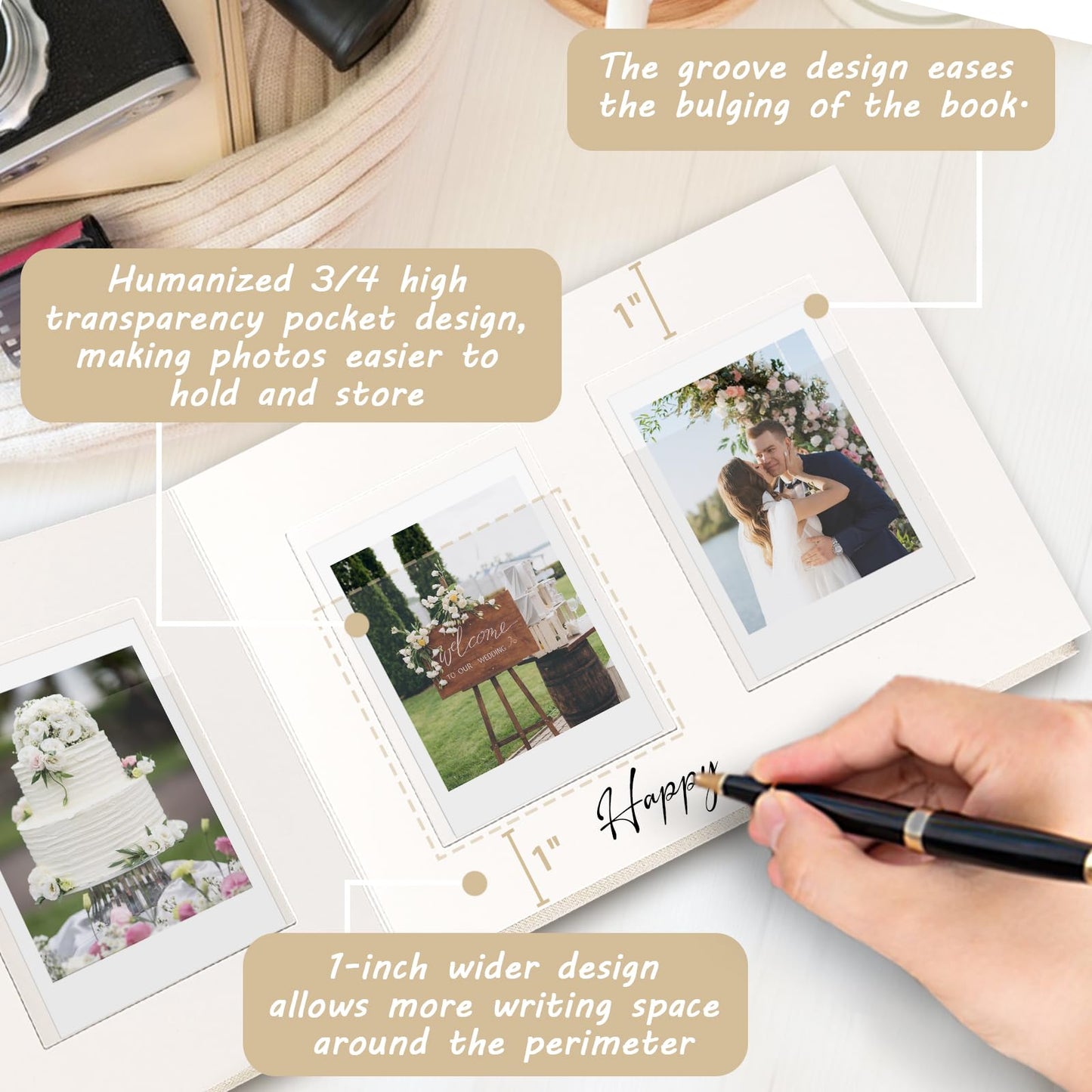 Álbum de fotos Instax Mini de tapa dura con 52 bolsillos