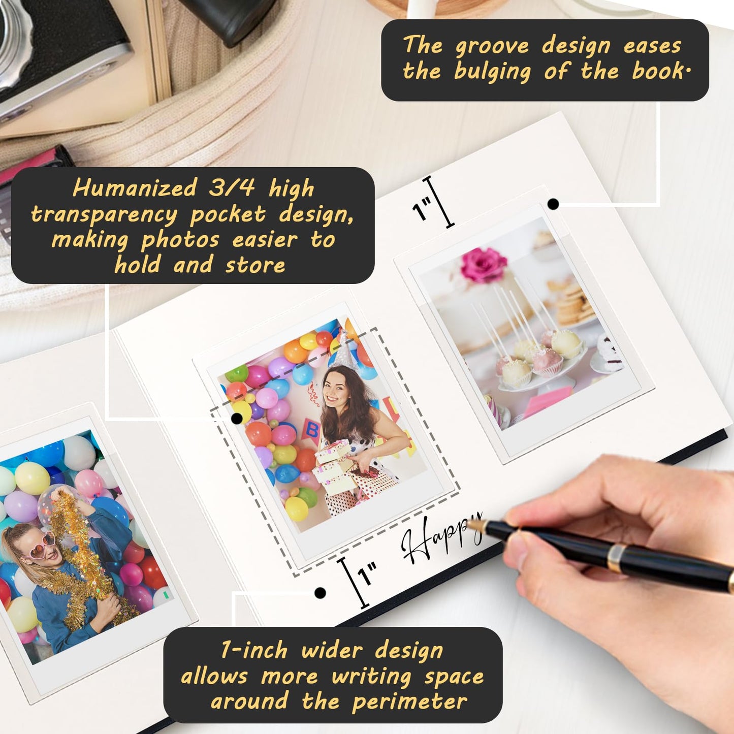 Álbum de Fotos Instax Mini de Tapa Dura con 52 Bolsillos
