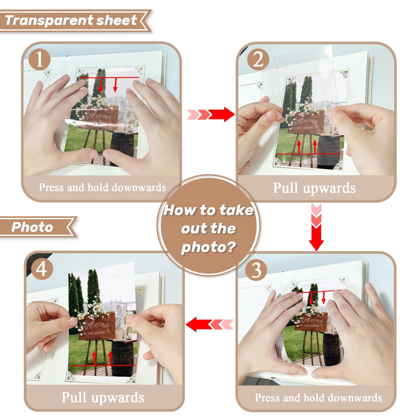 Álbum de Fotos Pequeño 4x6 con Capacidad para 20 Fotos, Tapa Dura de Lino, Mini Libro para Mostrar con Espacio para Notas, 1 Foto por Página, Álbum de Fotos Portátil para Bodas, Bebés, Viajes, Graduaciones, Beige