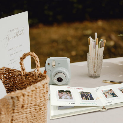 KUWORD | 52 Pockets 3 Inch Instax Mini Photo Album with Writing Space - For Fujifilm, Polaroid, Kpop Cards (Beige)