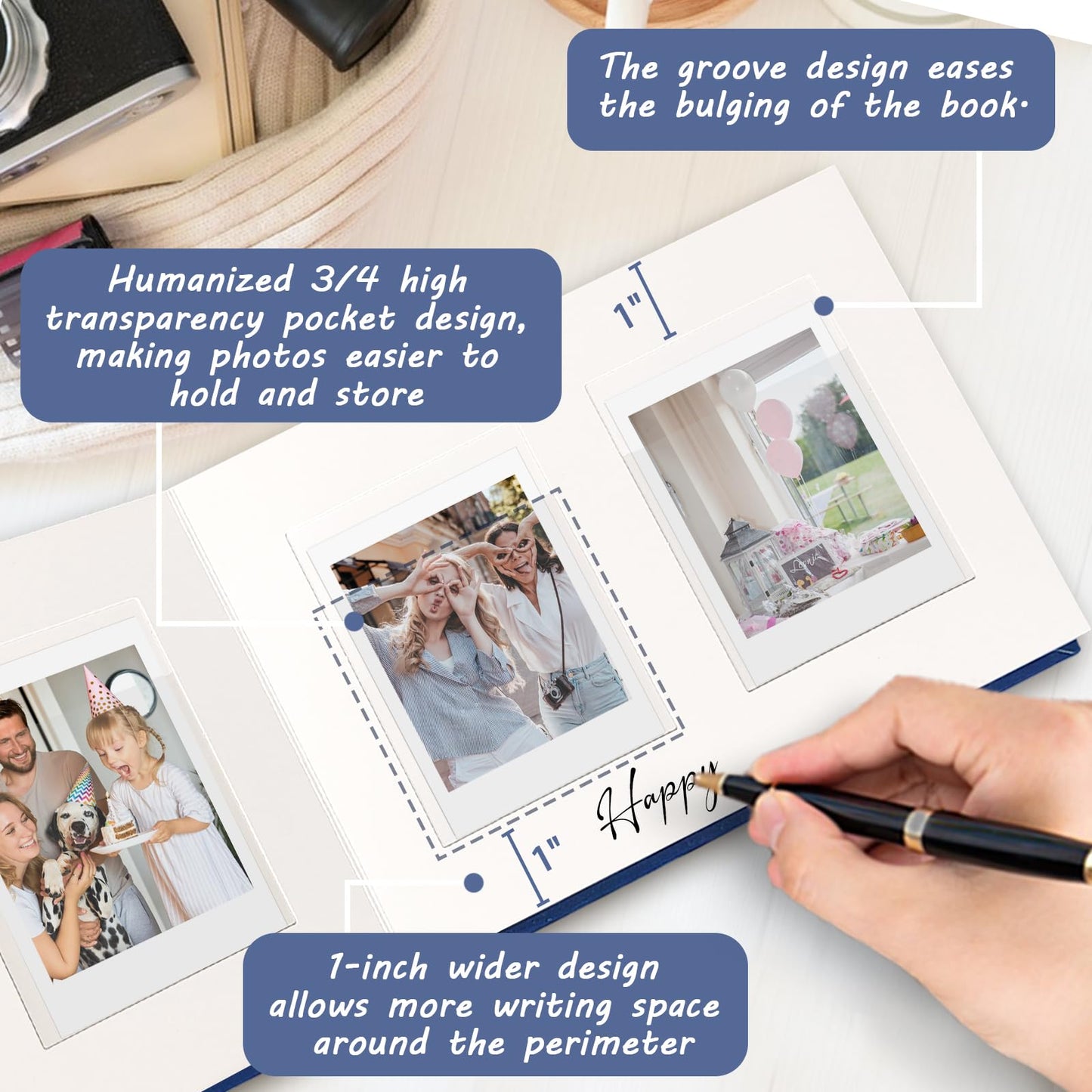 Álbum de fotos Instax Mini de tapa dura con 52 bolsillos