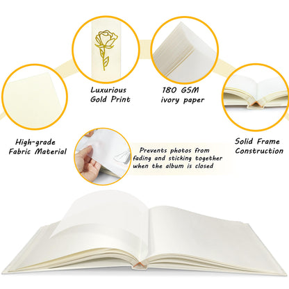 Libro de visitas para bodas 50 páginas en blanco álbum de fotos cuaderno de bocetos cubierta de lino libro de visitas Polaroid para firmar en bodas, recepciones, fiestas, baby showers, cumpleaños, funerales, eventos especiales, beige