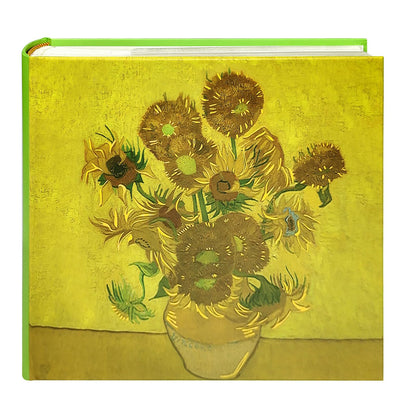 Álbum de fotos de girasoles 4x6 - Inspirado en Van Gogh con 200 bolsillos sin ácido y espacio para escribir, Libro de invitados de boda, Recuerdo floral para aniversario - Kuword