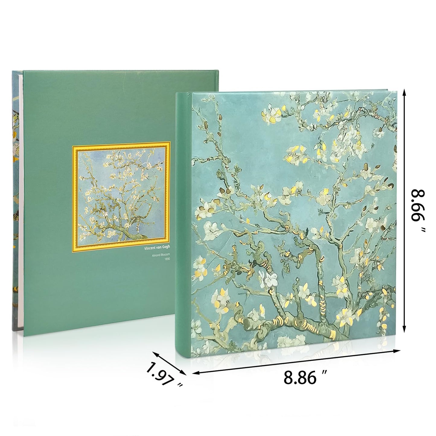 KUWORD | Van Gogh 'Almond Blossom' 4x6 Photo Album - 200 Pockets with Writing Space, Floral Memory Book
