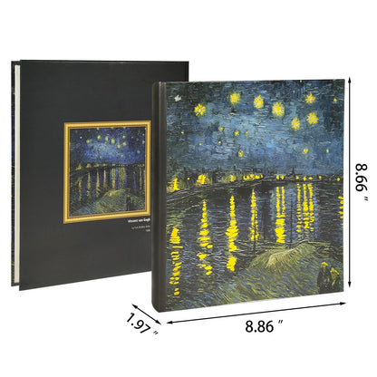 Álbum de fotos 4x6 Van Gogh Noche estrellada sobre el Ródano, Inspirado en el arte para parejas, 200 bolsillos con espacio para escribir, Libro de recuerdos de aniversario para parejas y familias -Kuword