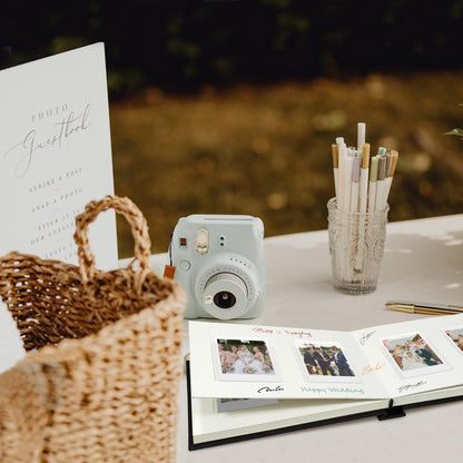 KUWORD | 52 Pockets 3 Inch Instax Mini Photo Album with Writing Space - For Fujifilm, Polaroid, Kpop Cards (Black)