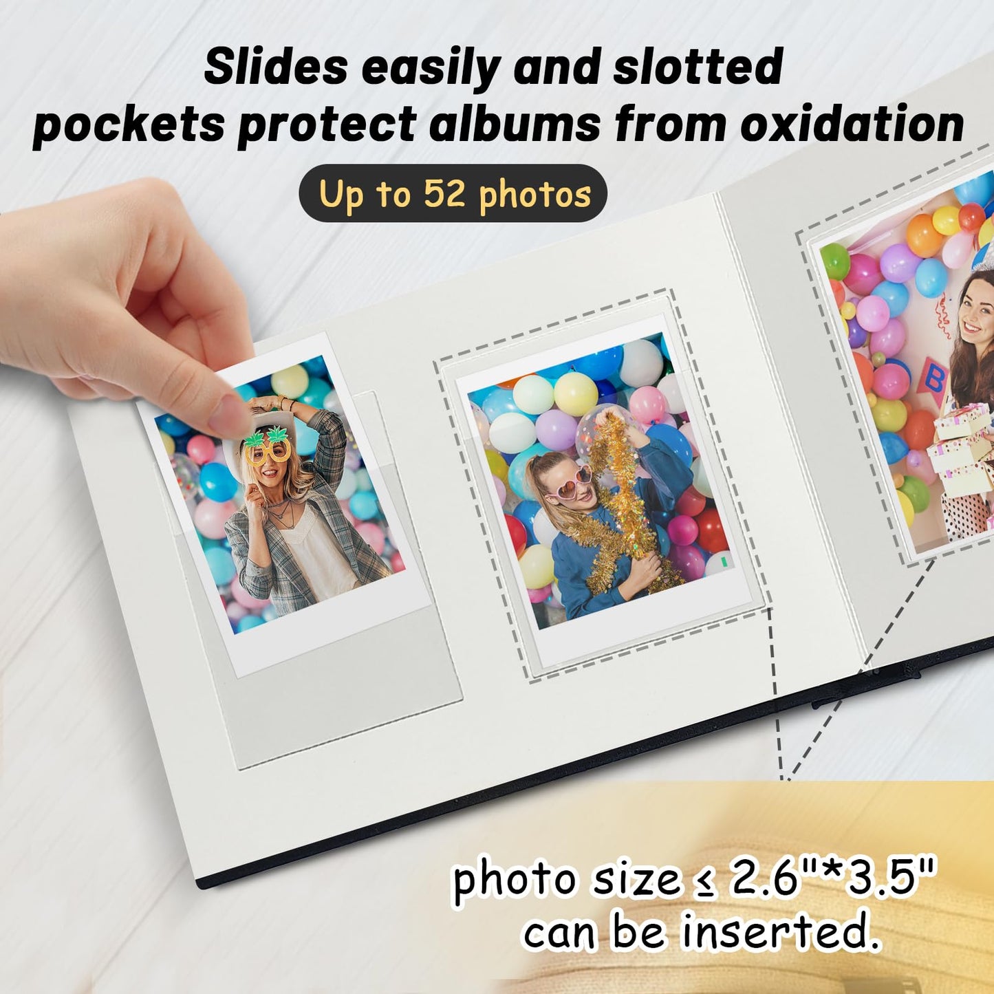 Álbum de Fotos Instax Mini de Tapa Dura con 52 Bolsillos