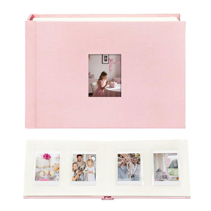 Mini álbum de fotos de tapa dura de 3 pulgadas, 52 bolsillos con espacio de escritura extra ancho para Fujifilm Instax Mini, cámara instantánea Evo Liplay, cámara digital, HP Sprocket, K-pop Photo Cards Rosa
