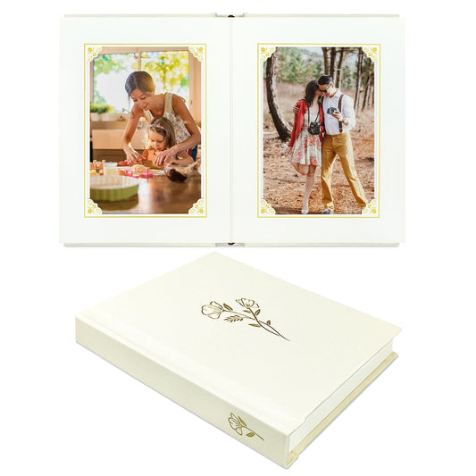 KUWORD | Small Linen Photo Album 4x6 - Holds 20 Photos (Grey)