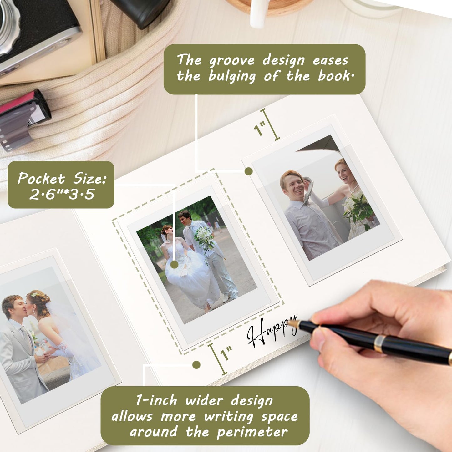 Álbum de Fotos Instax Mini de Tapa Dura con 52 Bolsillos