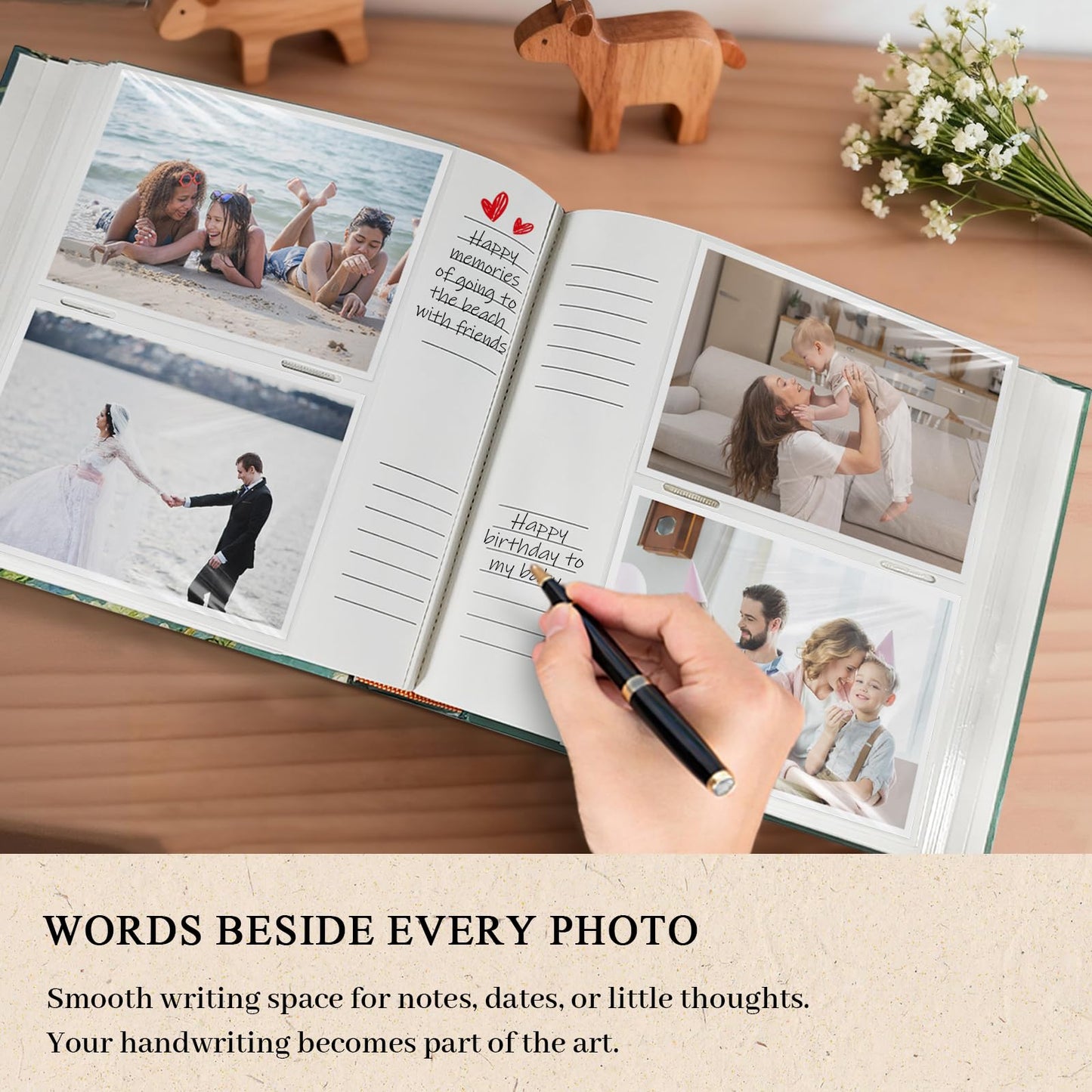 KUWORD | Van Gogh 'Almond Blossom' 4x6 Photo Album - 200 Pockets with Writing Space, Floral Memory Book