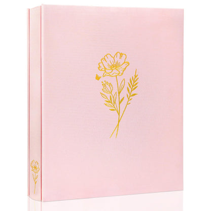 Álbum de fotos de 5x7 para 200 fotos, 2 fotos por página, 100 páginas, excelente libro de fotos de tela para fotos, álbum de fotos rosa de 5x7 para recuerdos de bodas, bebés, familias y mascotas de Kuword