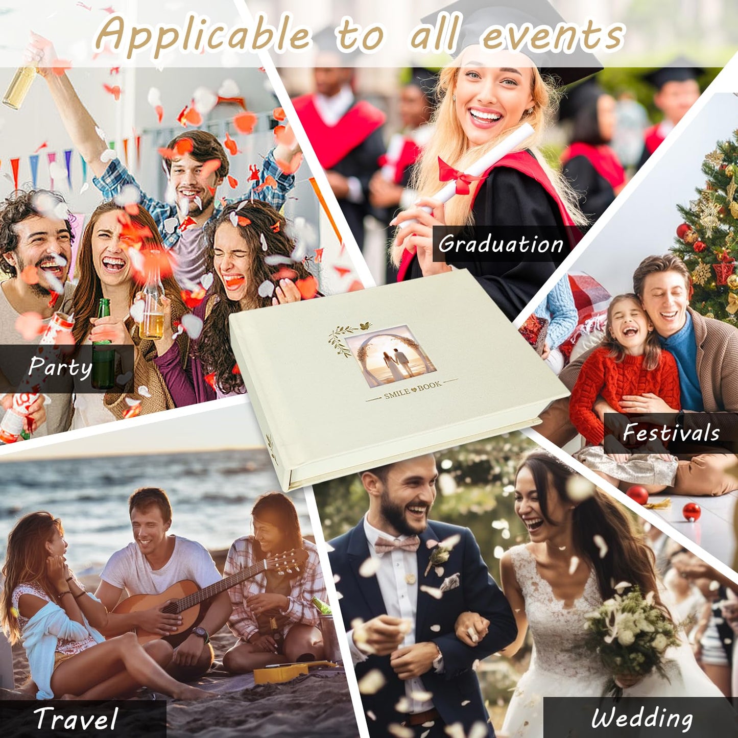 Álbum de fotos Instax Mini de tapa dura con 52 bolsillos