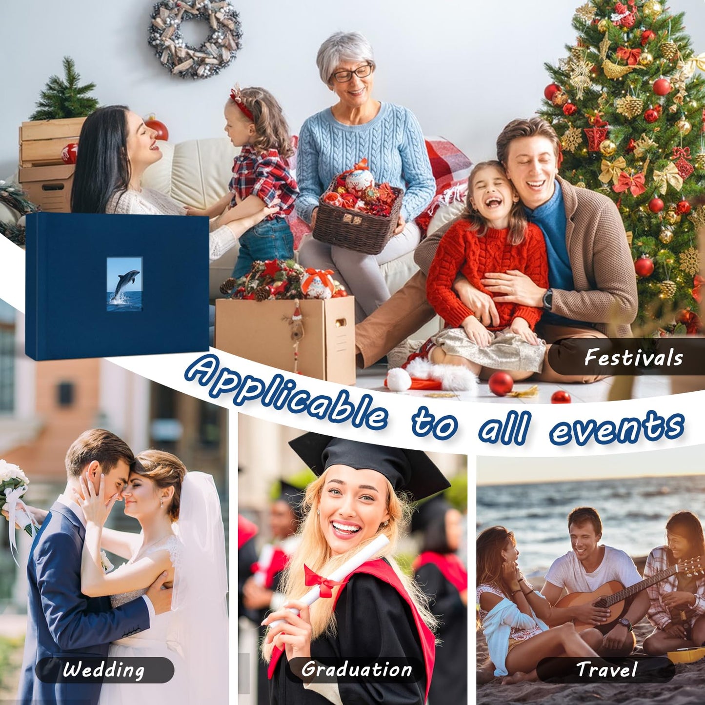Álbum de fotos Instax Mini de tapa dura con 52 bolsillos