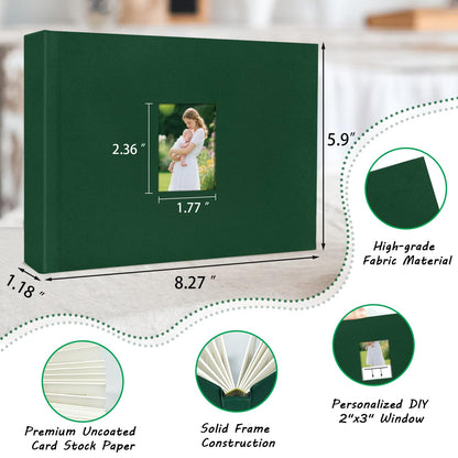 Mini álbum de fotos de tapa dura de 3 pulgadas, 52 bolsillos con espacio extra ancho para escribir para Fujifilm Instax Mini, cámara instantánea Evo Liplay, cámara digital, HP Sprocket, tarjetas fotográficas de K-pop, color oliva