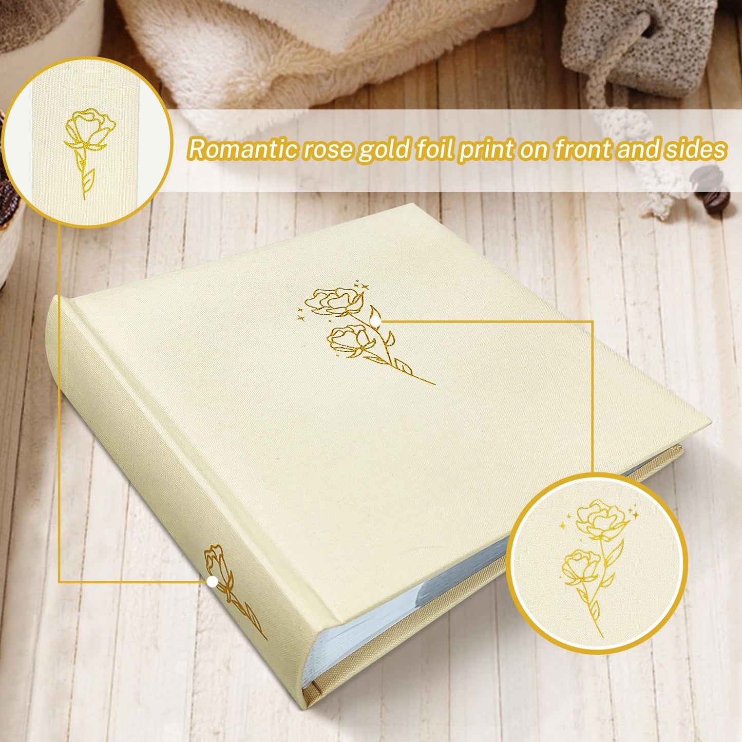 Álbumes de fotos Kuword 4x6 con espacio para escribir, 100 páginas
