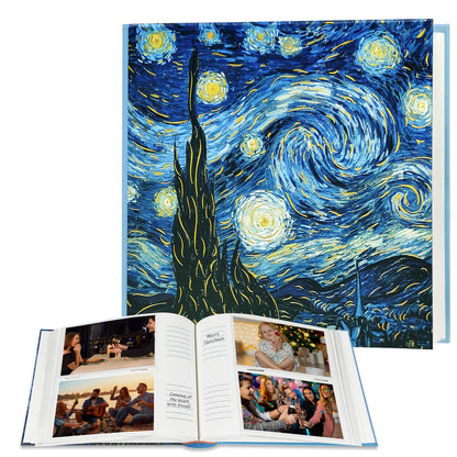 Álbum de fotos La noche estrellada 4x6 con espacio para escribir 200 bolsillos - Van Gogh, libro de visitas para bodas, libro de recuerdos para despedidas de soltera, aniversario - Kuword