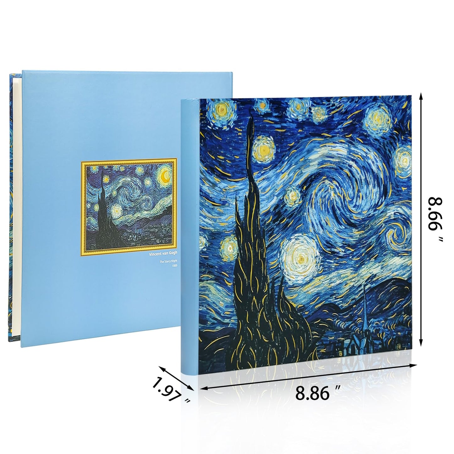 Álbum de fotos La noche estrellada 4x6 con espacio para escribir 200 bolsillos - Van Gogh, libro de visitas para bodas, libro de recuerdos para despedidas de soltera, aniversario - Kuword