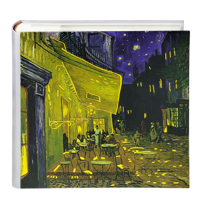 Álbum de fotos Noche estrellada de Van Gogh 4x6 con espacio para escribir 200 bolsillos, Libro de recuerdos de vida lenta para amantes del arte -Kuword