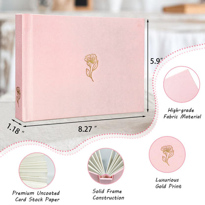 Mini álbum de fotos de tapa dura de 3 pulgadas, 52 bolsillos con espacio de escritura extra ancho para Fujifilm Instax Mini, cámara instantánea Evo Liplay, cámara digital, HP Sprocket, tarjetas fotográficas K-pop (rosa)