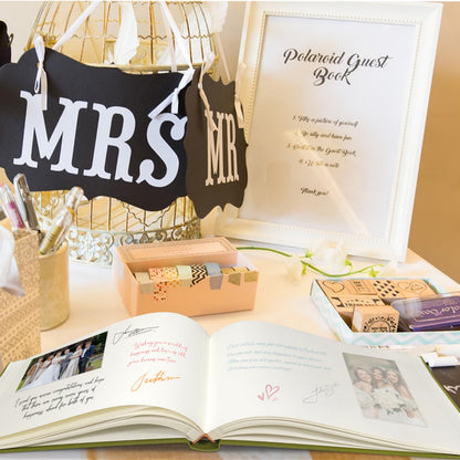Libro de visitas para bodas con 50 páginas en blanco, libro de firmas polaroid para recepciones de bodas, libro de visitas con cubierta de lino para recepciones, baby showers, cumpleaños, funerales, eventos especiales, color oliva