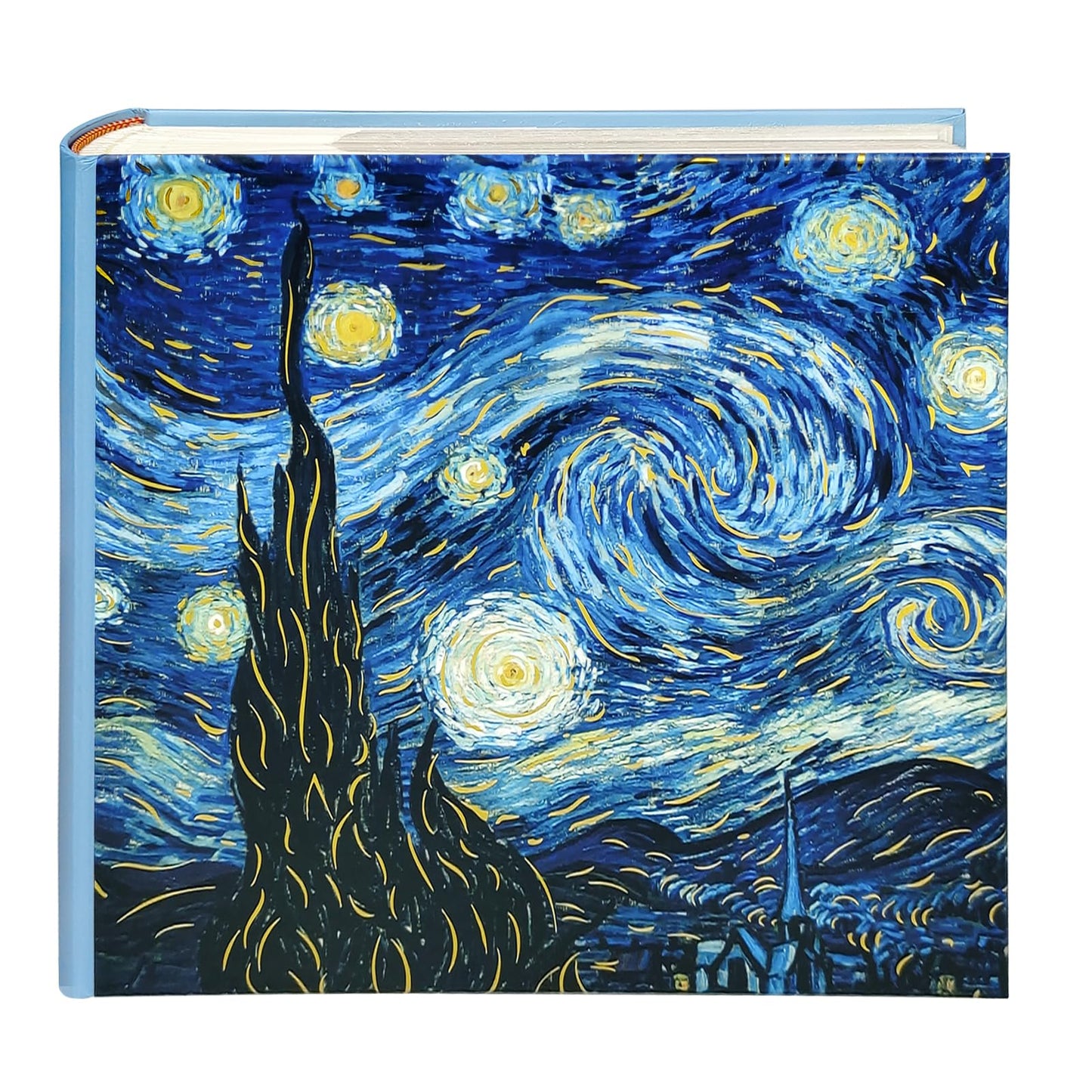 Álbum de fotos La noche estrellada 4x6 con espacio para escribir 200 bolsillos - Van Gogh, libro de visitas para bodas, libro de recuerdos para despedidas de soltera, aniversario - Kuword