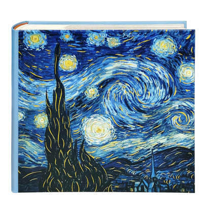 Álbum de fotos La noche estrellada 4x6 con espacio para escribir 200 bolsillos - Van Gogh, libro de visitas para bodas, libro de recuerdos para despedidas de soltera, aniversario - Kuword