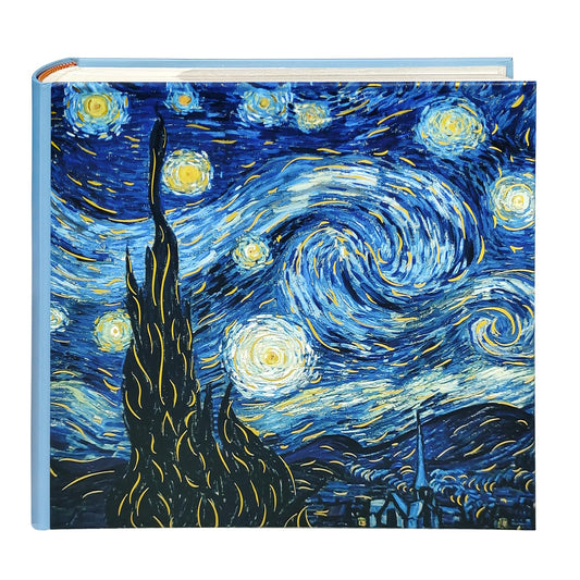 KUWORD | Van Gogh 'Starry Night' 4x6 Photo Album - 200 Pockets with Writing Space, Art Inspired Memory Book