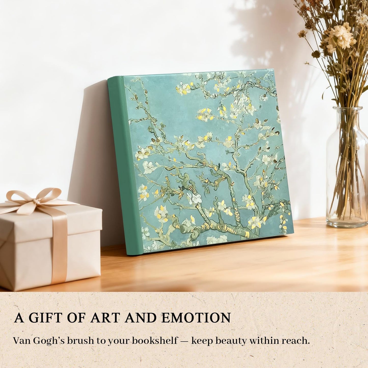 KUWORD | Van Gogh 'Almond Blossom' 4x6 Photo Album - 200 Pockets with Writing Space, Floral Memory Book