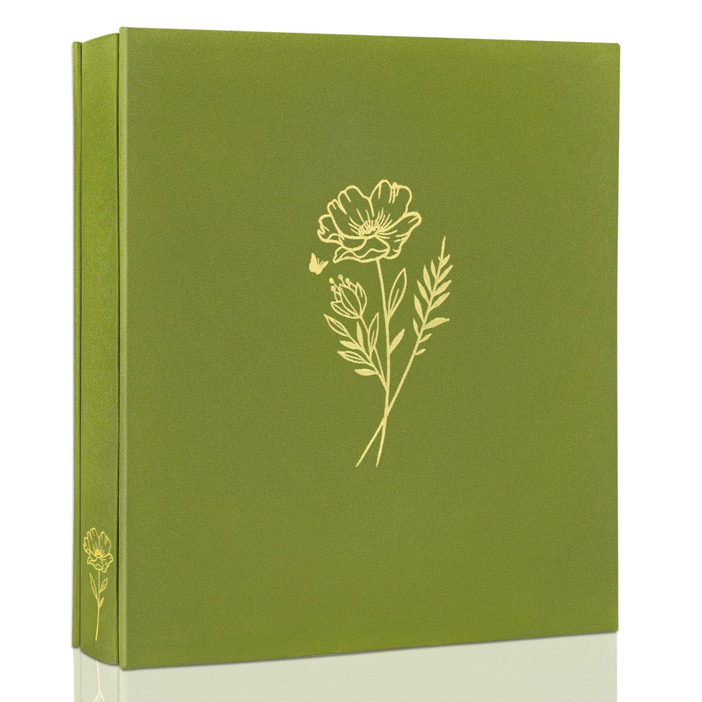 Álbum de fotos de 8x10 con capacidad para 100 fotos, 100 bolsillos, álbum de fotos con excelente cubierta de tela, libro de fotos para fotos de 8x10, álbum de fotos para viajes, bodas, recuerdos familiares, color oliva