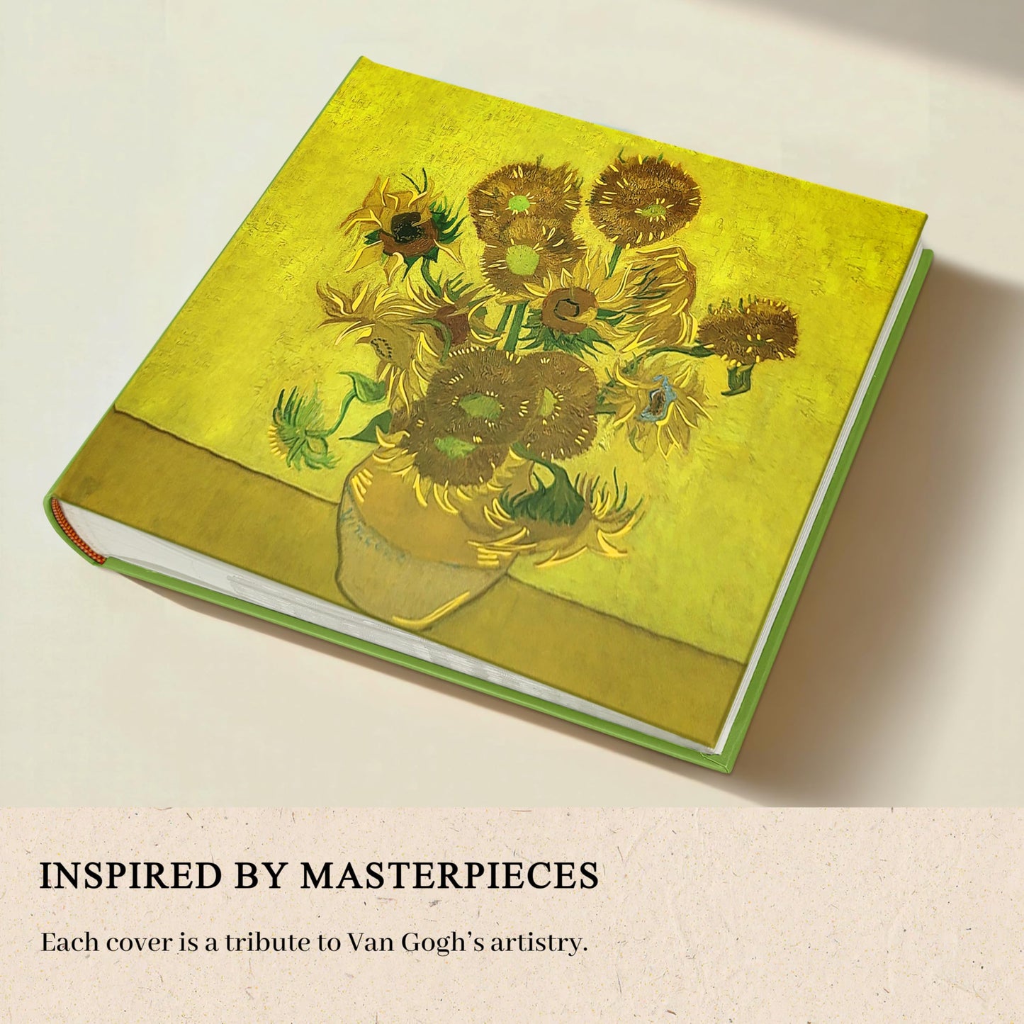 Álbum de fotos de girasoles 4x6 - Inspirado en Van Gogh con 200 bolsillos sin ácido y espacio para escribir, Libro de invitados de boda, Recuerdo floral para aniversario - Kuword