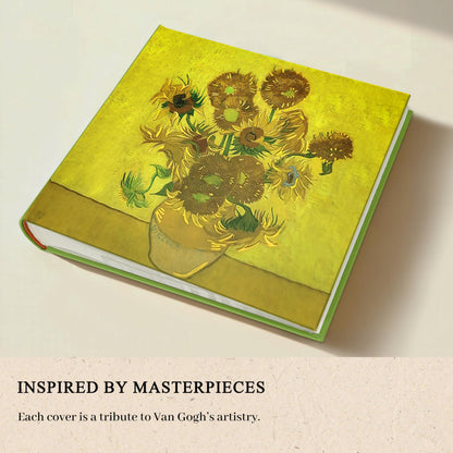 Álbum de fotos de girasoles 4x6 - Inspirado en Van Gogh con 200 bolsillos sin ácido y espacio para escribir, Libro de invitados de boda, Recuerdo floral para aniversario - Kuword