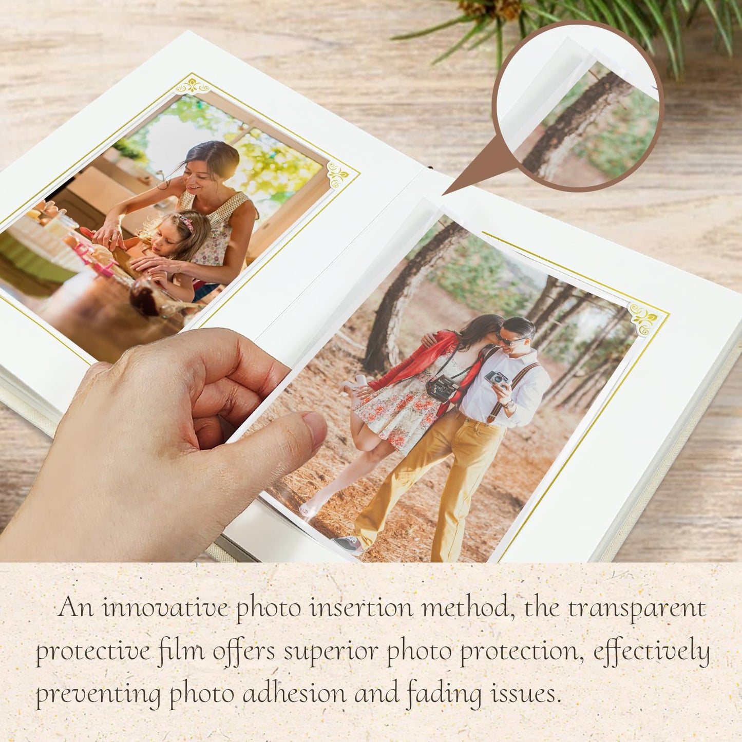 Álbum de Fotos Pequeño 4x6 con Capacidad para 20 Fotos, Tapa Dura de Lino, Mini Libro para Mostrar con Espacio para Notas, 1 Foto por Página, Álbum de Fotos Portátil para Bodas, Bebés, Viajes, Graduaciones, Beige