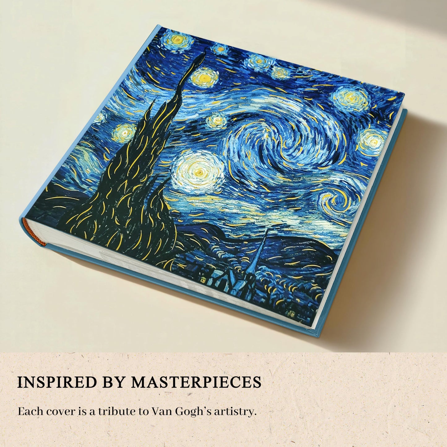 Álbum de fotos La noche estrellada 4x6 con espacio para escribir 200 bolsillos - Van Gogh, libro de visitas para bodas, libro de recuerdos para despedidas de soltera, aniversario - Kuword