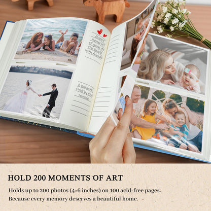Álbum de fotos La noche estrellada 4x6 con espacio para escribir 200 bolsillos - Van Gogh, libro de visitas para bodas, libro de recuerdos para despedidas de soltera, aniversario - Kuword