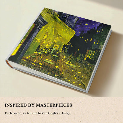 Álbum de fotos Noche estrellada de Van Gogh 4x6 con espacio para escribir 200 bolsillos, Libro de recuerdos de vida lenta para amantes del arte -Kuword