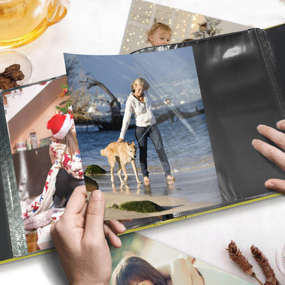 Álbum de fotos de 8x10 con capacidad para 100 fotos, 100 bolsillos, álbum de fotos con excelente cubierta de tela, libro de fotos para fotos de 8x10, álbum de fotos para viajes, bodas, recuerdos familiares, color oliva